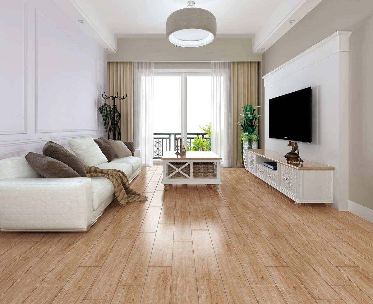 Wooden ceramic floor tiles