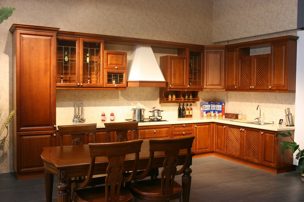 Solid wood kitchen cabinet