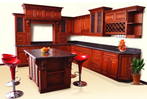 Solid wood kitchen cabinet